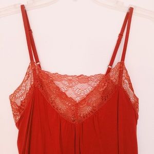 Anthropologie Rust Orange Lacey Camisole Tank
